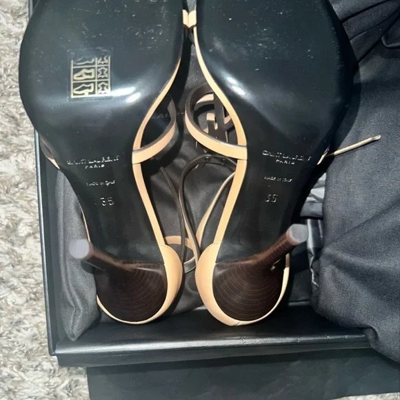 Saint Laurent Tan Strappy Heels - Picture 4 of 7